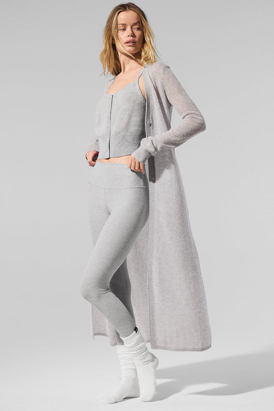 Sheer Cashmere Long Cardigan — Athletic Heather Grey
