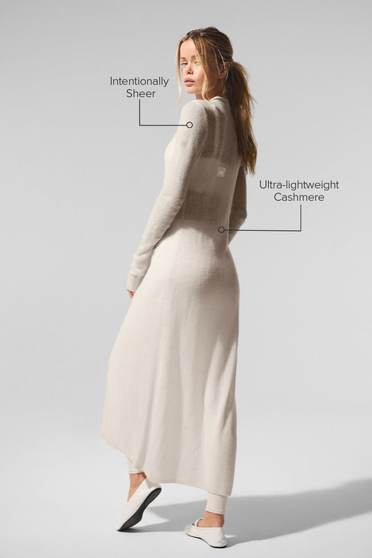 Sheer Cashmere Long Cardigan — Ivory