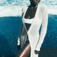 Sheer Cashmere Long Cardigan — Ivory