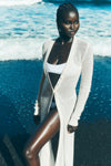 Sheer Cashmere Long Cardigan — Ivory