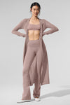 Sheer Cashmere Long Cardigan — Taupe