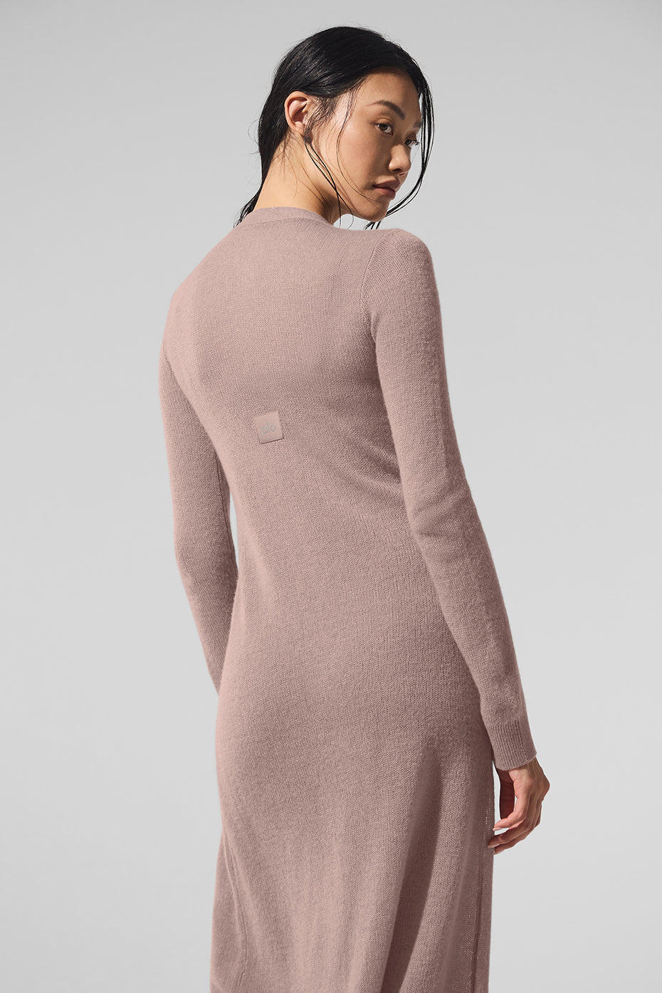 Sheer Cashmere Long Cardigan — Taupe