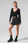 Sheer Cashmere Cropped Cardigan — Black