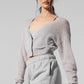 Sheer Cashmere Cropped Cardigan — Athletic Heather Grey