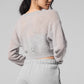 Sheer Cashmere Cropped Cardigan — Athletic Heather Grey