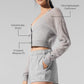 Sheer Cashmere Cropped Cardigan — Athletic Heather Grey