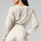 Sheer Cashmere Cropped Cardigan — Ivory