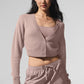 Sheer Cashmere Cropped Cardigan — Taupe