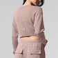 Sheer Cashmere Cropped Cardigan — Taupe
