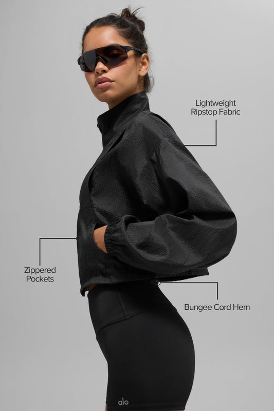 Game Time Full Zip Zip Jacket — Black