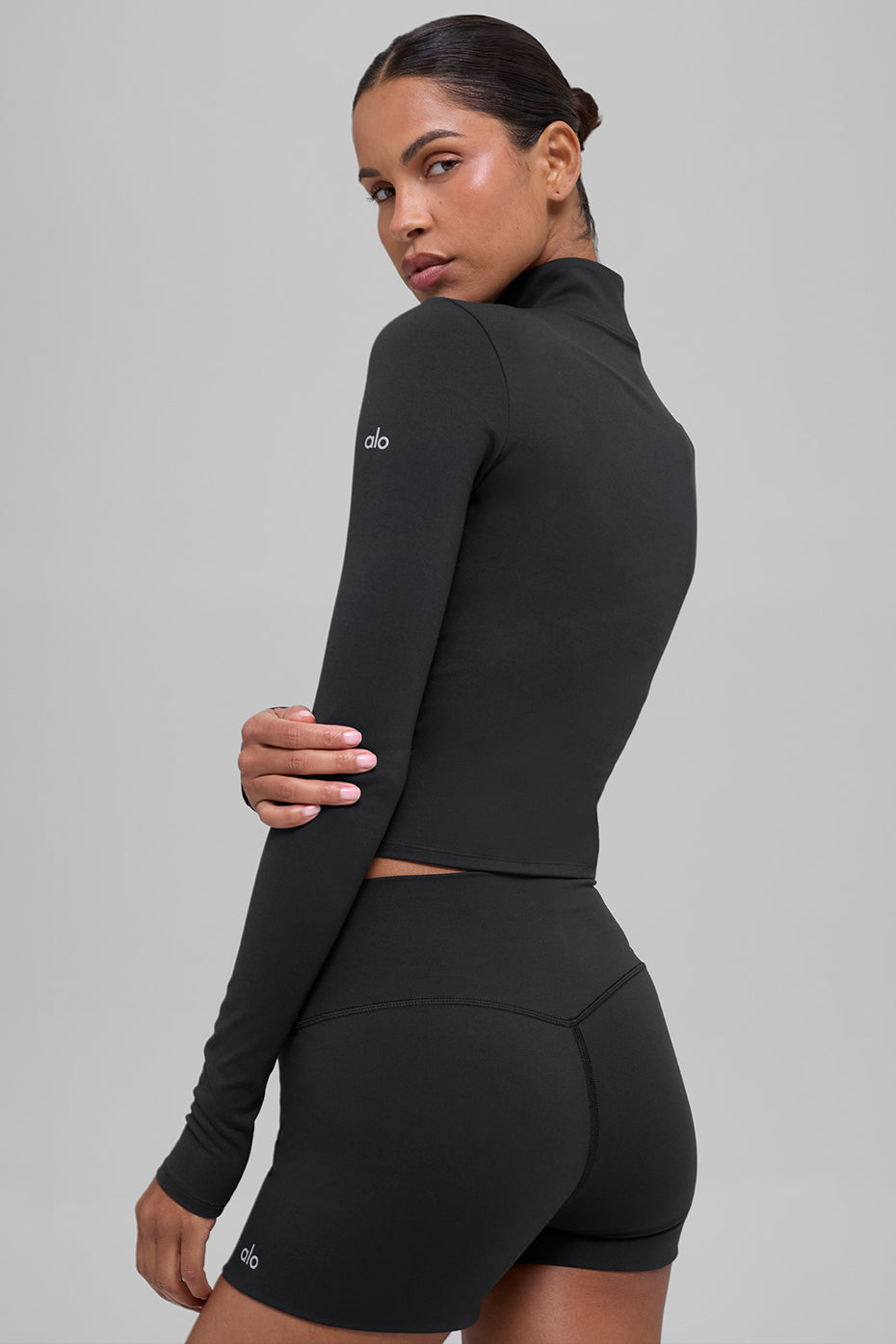 SculptSoft Precision Fit 1/4 Zip Long‑Sleeve — Black