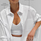 Cotton Real Deal Button Up Long‑Sleeve — White