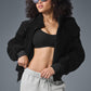 Foxy Sherpa Zip Jacket — Black