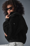 Foxy Sherpa Zip Jacket — Black