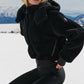 Foxy Sherpa Zip Jacket — Black