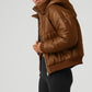 Faux Leather Boss Puffer — Cinnamon Brown