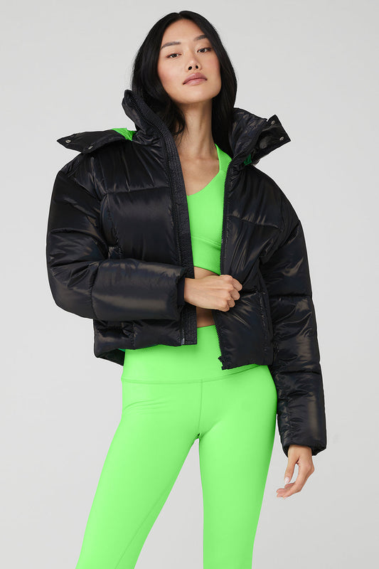 Pearlized Pristine Puffer — Black/Green Glow