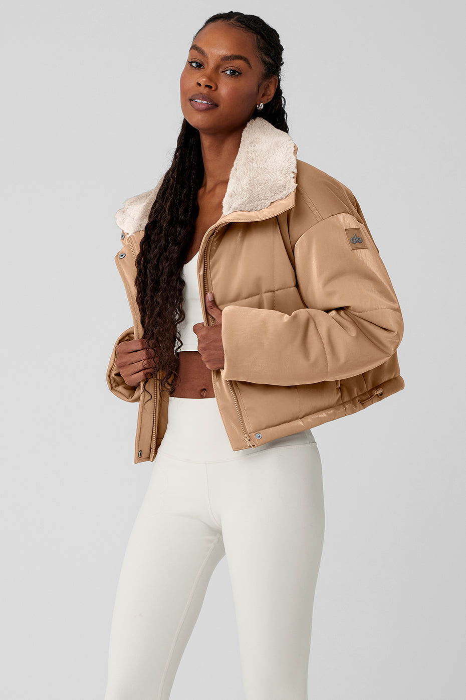 Orion Cropped Puffer — Toasted Almond