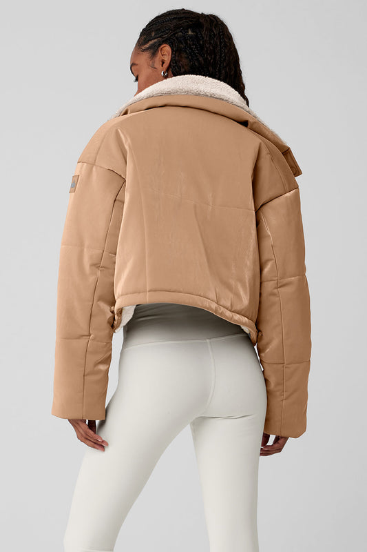 Orion Cropped Puffer — Toasted Almond