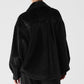 Ribbed Velour Mountain Side Shacket — Black