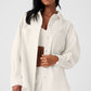 Ribbed Velour Mountain Side Shacket — Ivory
