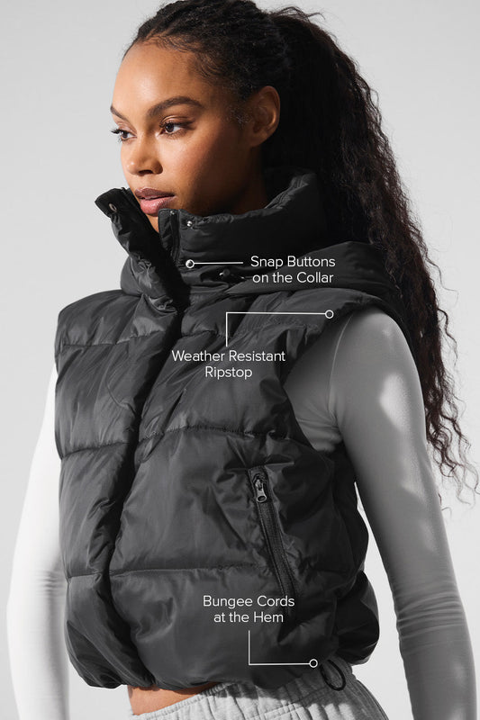 Gold Rush Puffer Vest — Black