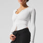 Ribbed Stardust Long‑Sleeve — White