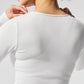 Ribbed Stardust Long‑Sleeve — White