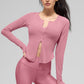 Ribbed Stardust Long‑Sleeve — Pink Wild Rose