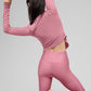 Ribbed Stardust Long‑Sleeve — Pink Wild Rose