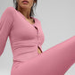 Ribbed Stardust Long‑Sleeve — Pink Wild Rose