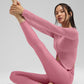 Ribbed Stardust Long‑Sleeve — Pink Wild Rose
