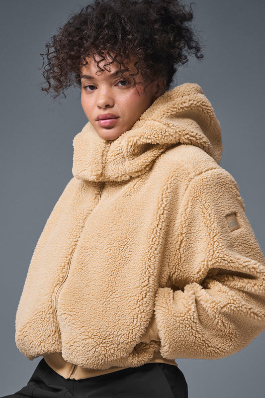 Foxy Sherpa Zip Jacket — Camel
