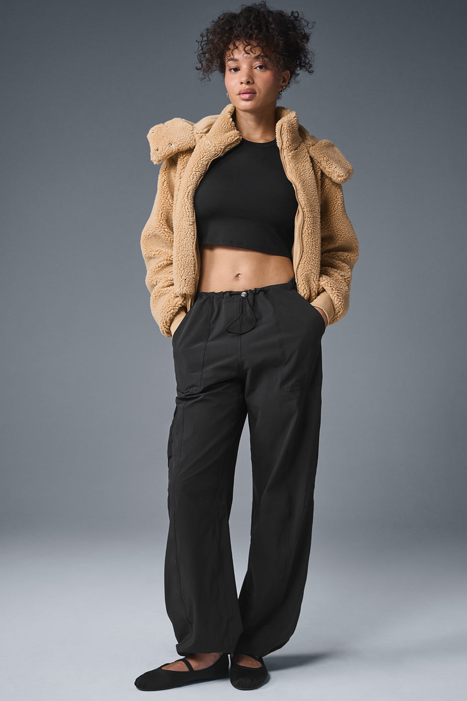 Foxy Sherpa Zip Jacket — Camel