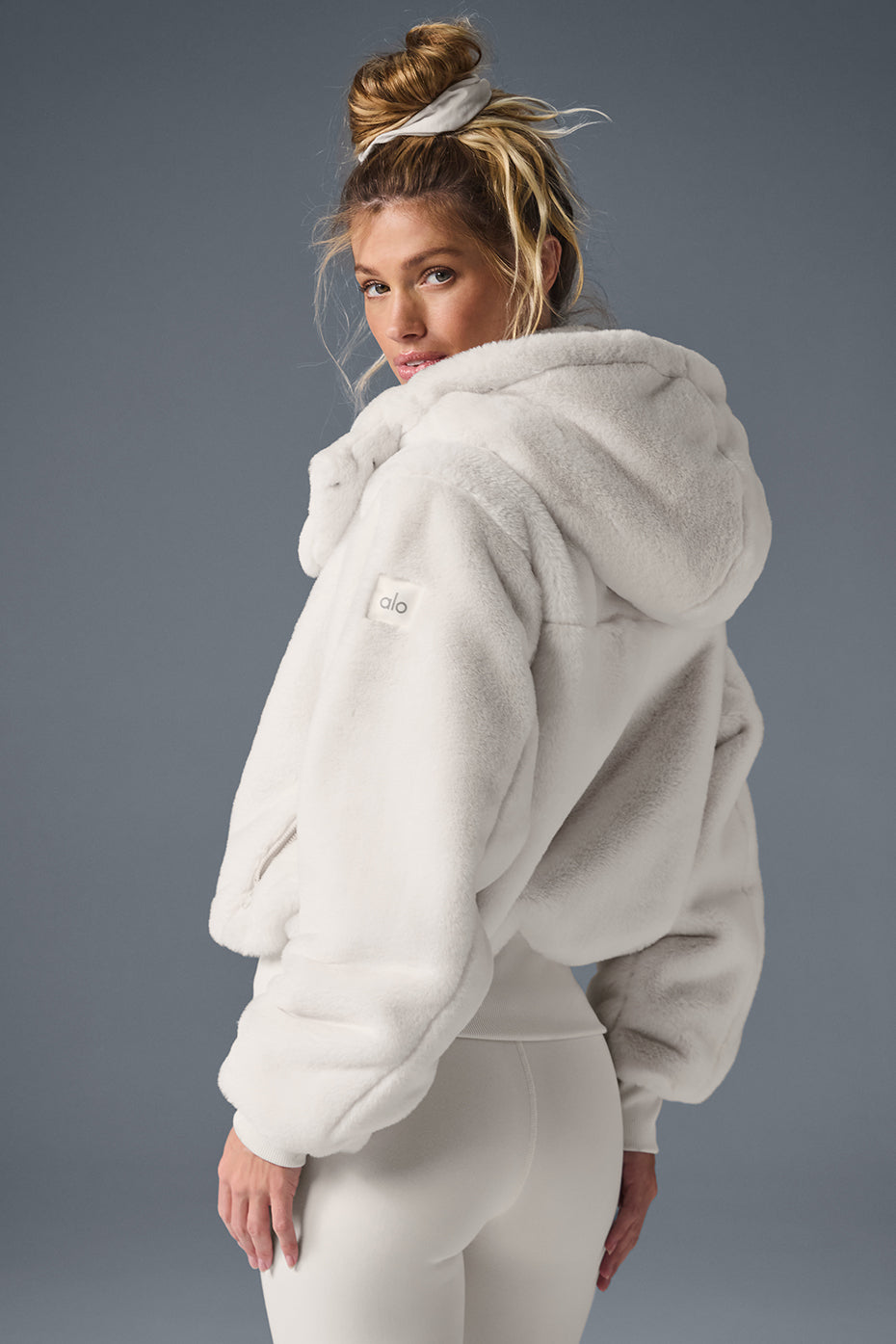 Faux Fur Foxy Zip Jacket — Ivory