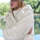 Faux Fur Foxy Zip Jacket — Ivory