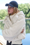 Faux Fur Foxy Zip Jacket — Ivory