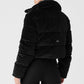 Ribbed Velour Gold Rush Puffer — Black