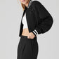 Cropped G.O.A.T Zip Jacket — Black