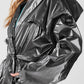 Metallic Break Line Trench — Silver Metallic