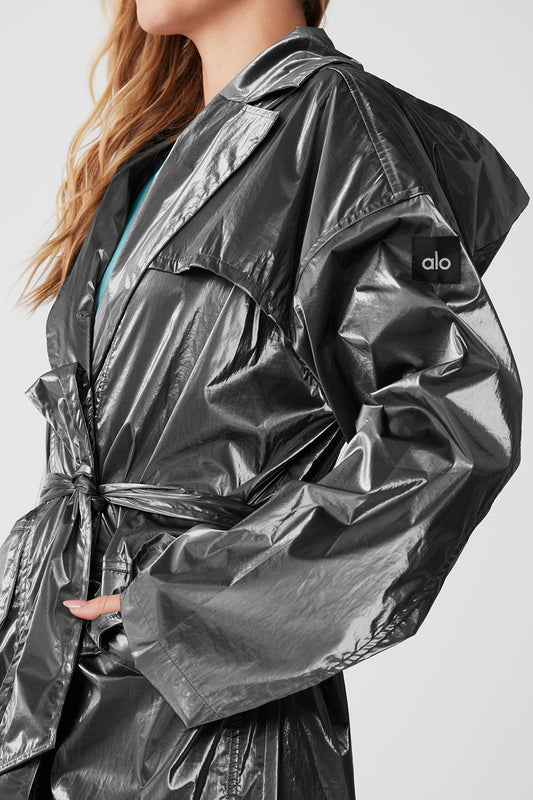 Metallic Break Line Trench — Silver Metallic