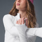 Airbrush Corset Full Zip Zip Jacket — White