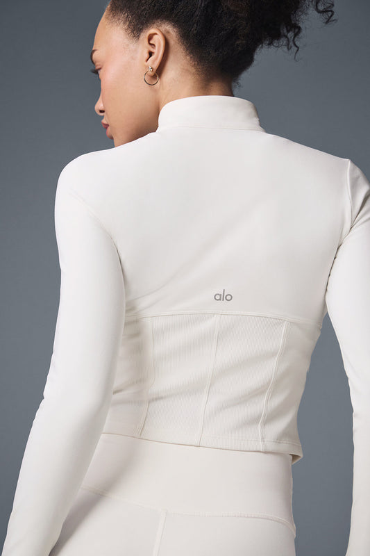 Airbrush Corset Full Zip Zip Jacket — Ivory