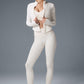 Airbrush Corset Full Zip Zip Jacket — Ivory