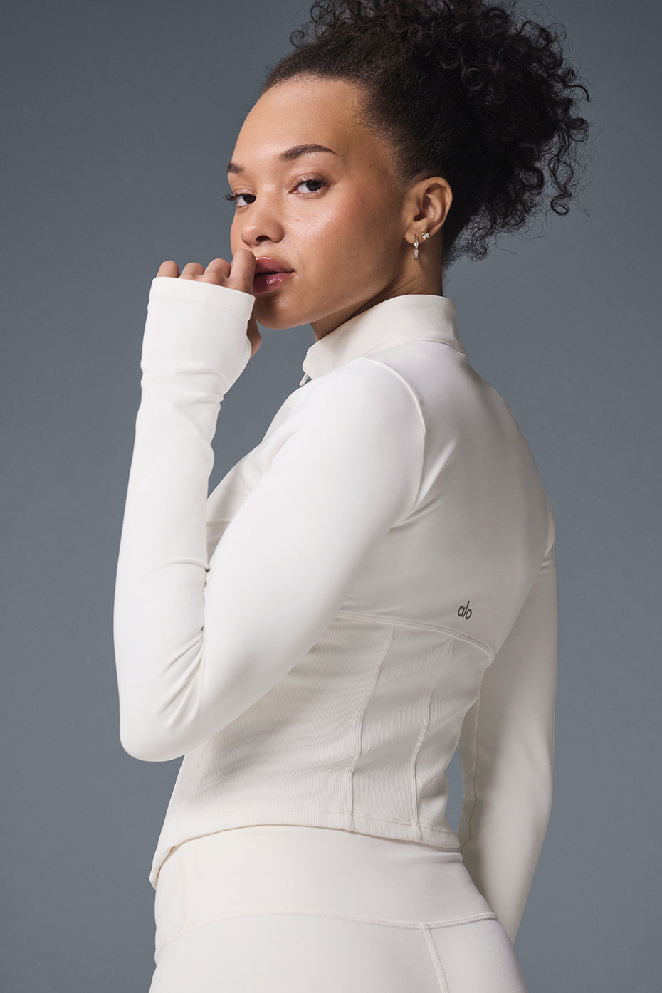 Airbrush Corset Full Zip Zip Jacket — Ivory