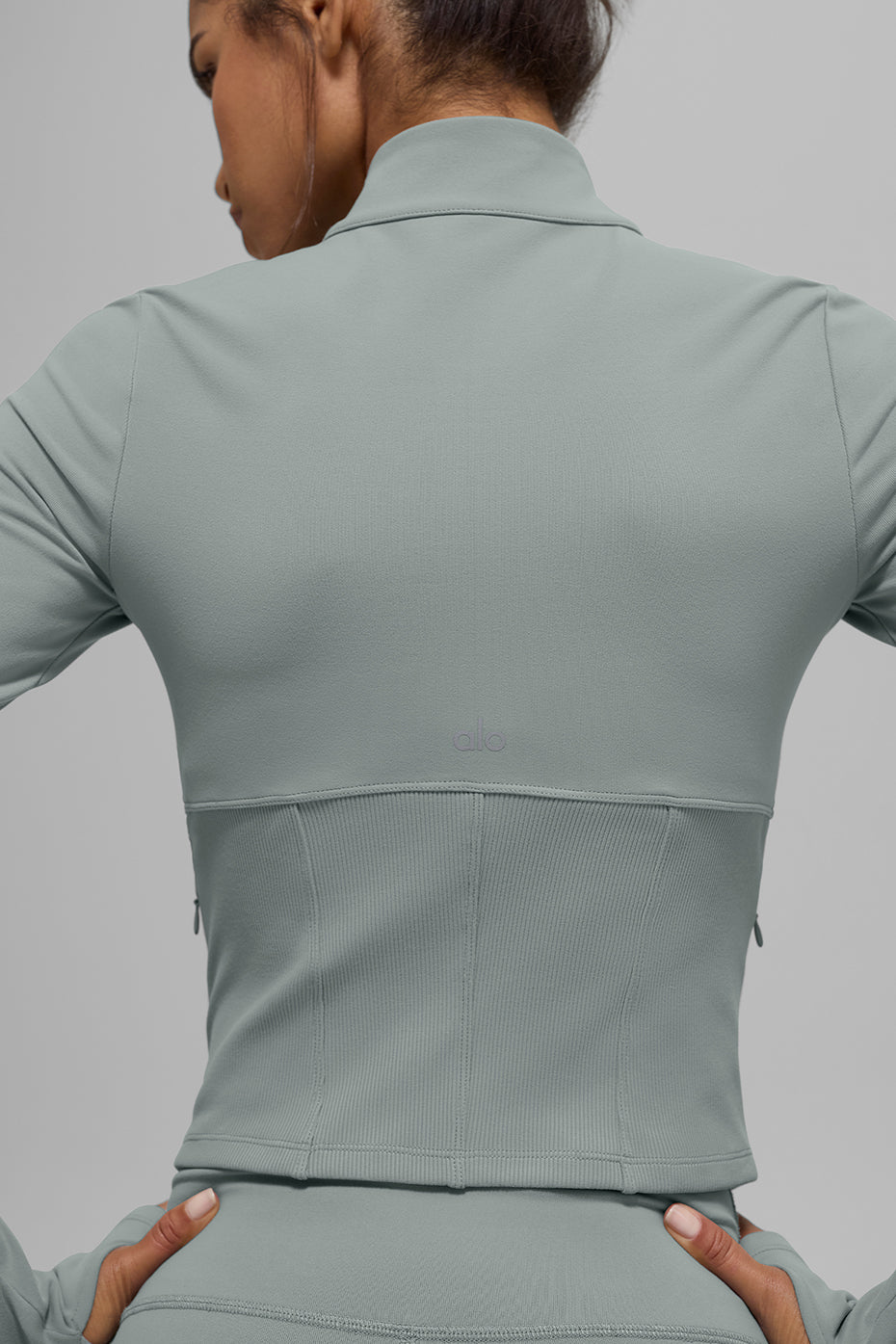 Airbrush Corset Full Zip Zip Jacket — Lunar Grey