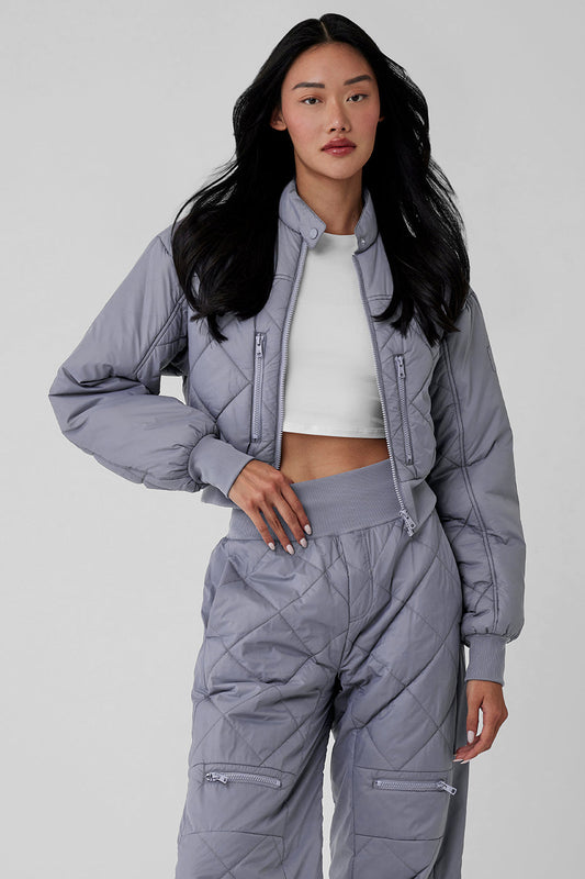 Snowrider Puffer Zip Jacket — Fog