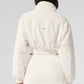 Polar Fleece Cropped Wintry Mix Zip Jacket — Ivory