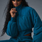 Polar Fleece Cropped Wintry Mix Zip Jacket — Eclipse Blue