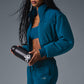 Polar Fleece Cropped Wintry Mix Zip Jacket — Eclipse Blue